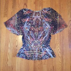 One world chiffon shirt sleeve shirt